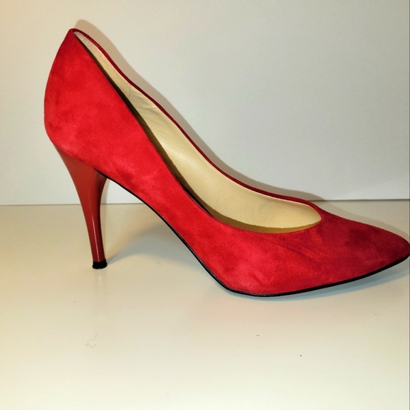 Nine West Red Kinley Suede Pumps Size 8m - Picture 3 of 7